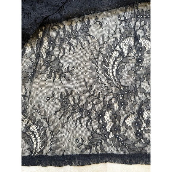 PREMME Women's Plus Size Black Lace Lingerie Mini Dress Slip Size 3X Velvet - Picture 10 of 11